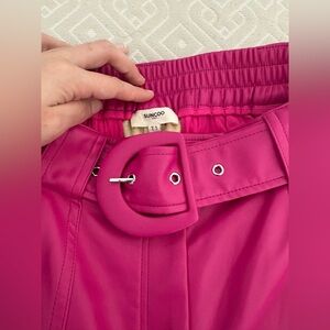 SUNCOO Fuchsia Belted Pants